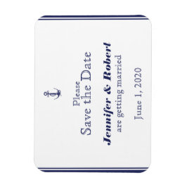 Nautical Anker Navy Bruiloft Save the Date Magneet