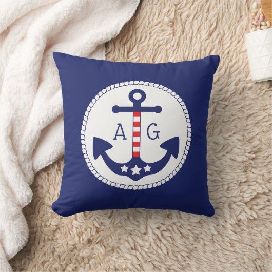 Nautical Anker Patriottische Sterren & Strepen Mon Kussen (Deken)
