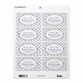 Nautical Anker Patroon Parel 2H Wijnflesje Label (Full Sheet)