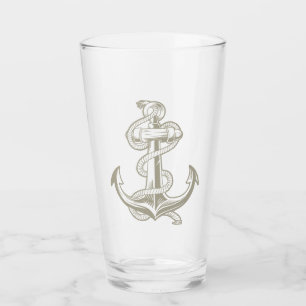 Nautical Anker Pint (Lt tan) Glas