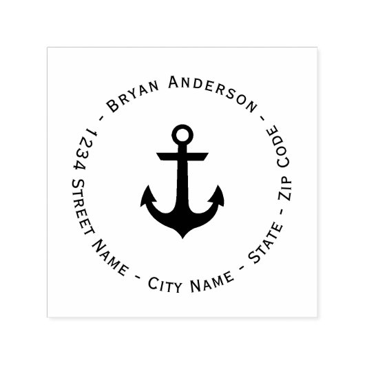 Nautical Anker Retouradres Zelfinkting Stempel (Design)