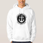 Nautical Anker Rope Black Captain Boot Naam Hoodie (Voorkant)