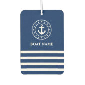 Nautical Anker Rope Stars Gestreepte Boot Naam Bla Luchtverfrisser (Voorkant)