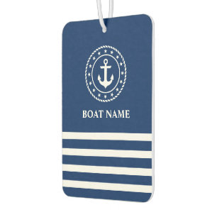 Nautical Anker Rope Stars Gestreepte Boot Naam Bla Luchtverfrisser