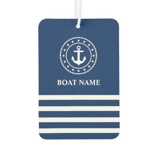 Nautical Anker Rope Stars Gestreepte Boot Naam Bla Luchtverfrisser (Achterkant)