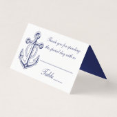 Nautical Anker Sailor Navy Blue Dank je bruiloft Kaart (Voorkant)