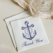 Nautical Anker Sailor Navy Blue Wedding Dank u Servet