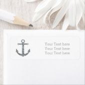 Nautical Anker Silver Glitter Glam Adresetiketten Etiket (Insitu)