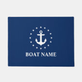 Nautical Anker Sterren Marine Blauwe Deurmat (Voorkant)