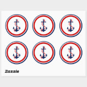 Nautical Anker Stickers Rood Wit Blauw (Vel)