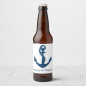 Nautical Anker Strand Bruiloft  Bruidsmeisjesfeest Bier Etiket (Voorkant)