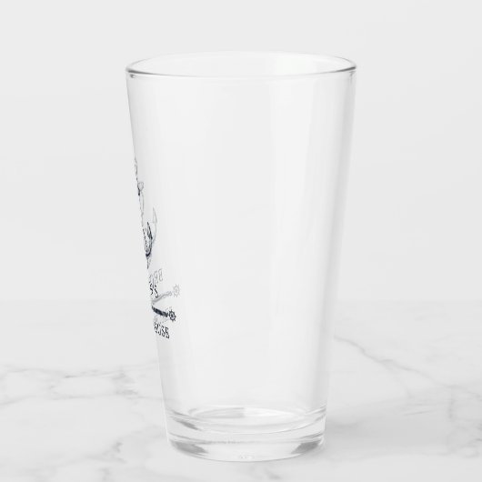 Nautical Anker Strand of Meer Huis Familienaam Glas (Links)