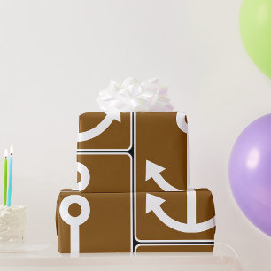 Nautical Anker Symbool Bruin Marina Bord Cadeaupapier