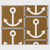 Nautical Anker Symbool Bruin Marina Bord Cadeaupapier (Vlak)