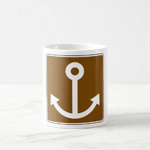 Nautical Anker Symbool Bruin Marina Bord Koffiemok