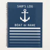Nautical  anker uw scheepshout log blauw planner (Voorkant)