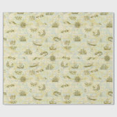 Nautical Antiek Map Zee Monsters verschepen Anchor Cadeaupapier (Vlak)