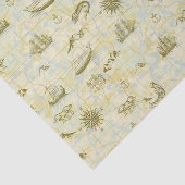 Nautical Antiek Map Zee Monsters verschepen Anchor Tissuepapier (Detail)