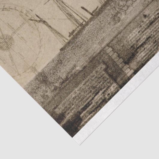 Nautical  Antiek ontkoppeling Tissuepapier (Detail)