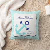 Nautical Aqua Anchor Chevron Keepslag Pillow Kussen (Deken)