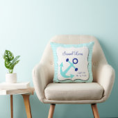 Nautical Aqua Anchor Chevron Keepslag Pillow Kussen (Stoel)