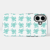 Nautical Aqua Blue Sea Turtle Pattern  Case-Mate iPhone Case (Achterkant (horizontaal))