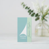 Nautical Aqua Minimal Sail Boat Sailing Visitekaartje (Staand voorkant)