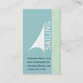 Nautical Aqua Minimal Sail Boat Sailing Visitekaartje (Achterkant)