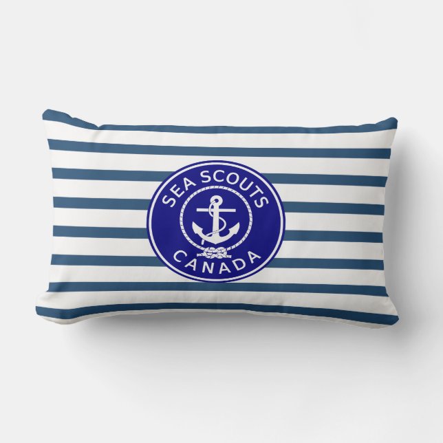 Nautical Aqua & White Stripes Navy Blue Anchor Kussen (Voorkant)