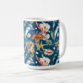 Nautical Aquatic Life Pattern / Blue Coffee Mok (Voorkant rechts)