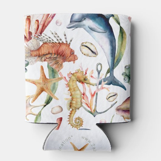 Nautical Aquatic Life Pattern / Koelbox Blikjeskoeler (Achterkant)