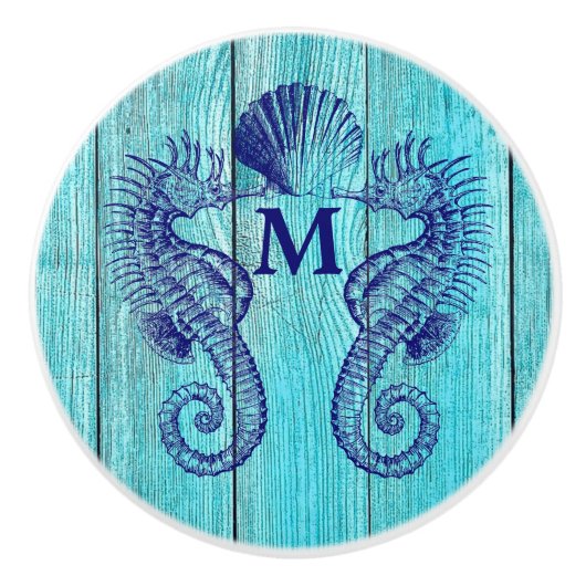 Nautical Aquatic Marine Life Beach House Sjabloon Keramische Knop (Voorkant)