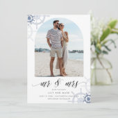 Nautical Arch Photo Elegant Wedding Save the Date (Staand voorkant)