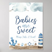 Nautical Babies zijn Sweet Baby shower Sign Poster (Voorkant)
