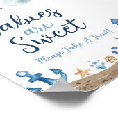 Nautical Babies zijn Sweet Baby shower Sign Poster (Hoek)