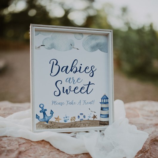 Nautical Babies zijn Sweet Baby shower Sign Poster