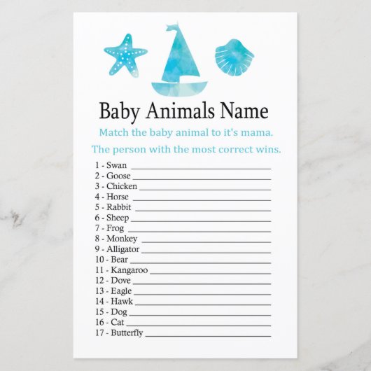 Nautical Baby Animals Name Game (Voorkant)