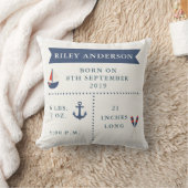 Nautical Baby Birth Announcement Pillow Kussen (Deken)
