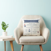 Nautical Baby Birth Announcement Pillow Kussen (Stoel)