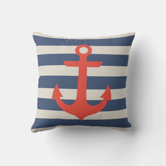 Nautical Baby Birth Announcement Pillow Kussen (Achterkant)