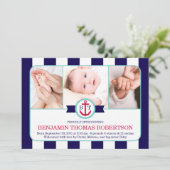 Nautical Baby Birth koninklijke aankondiging (Staand voorkant)