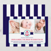 Nautical Baby Birth koninklijke aankondiging (Voorkant / Achterkant)