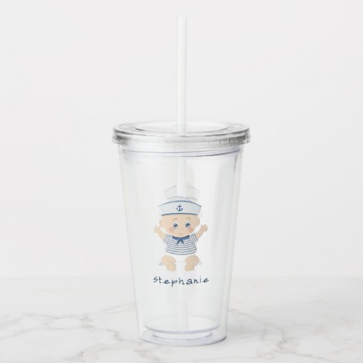 Nautical Baby Boy Baby shower Acryl Drinkbeker (Voorkant)