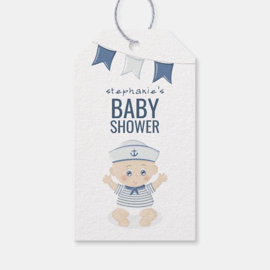 Nautical Baby Boy Baby shower Bedankt Cadeaulabel (Achterkant)