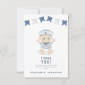 Nautical Baby Boy Baby Shower Bedankt Kaart (Voorkant)