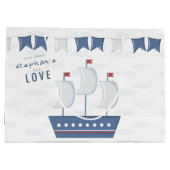 Nautical Baby Boy Baby shower Groot Cadeauzakje (Achterkant)
