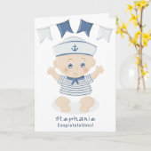 Nautical Baby Boy Baby shower Kaart (Gele Bloem)