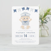 Nautical Baby Boy Baby Shower Kaart (Staand voorkant)
