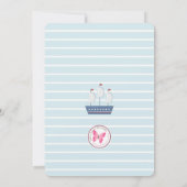Nautical Baby Boy Baby Shower Kaart (Achterkant)
