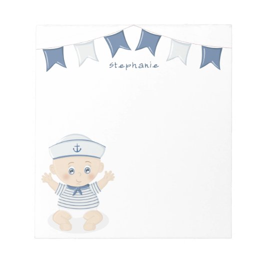 Nautical Baby Boy Baby shower Notitieblok (Voorkant)